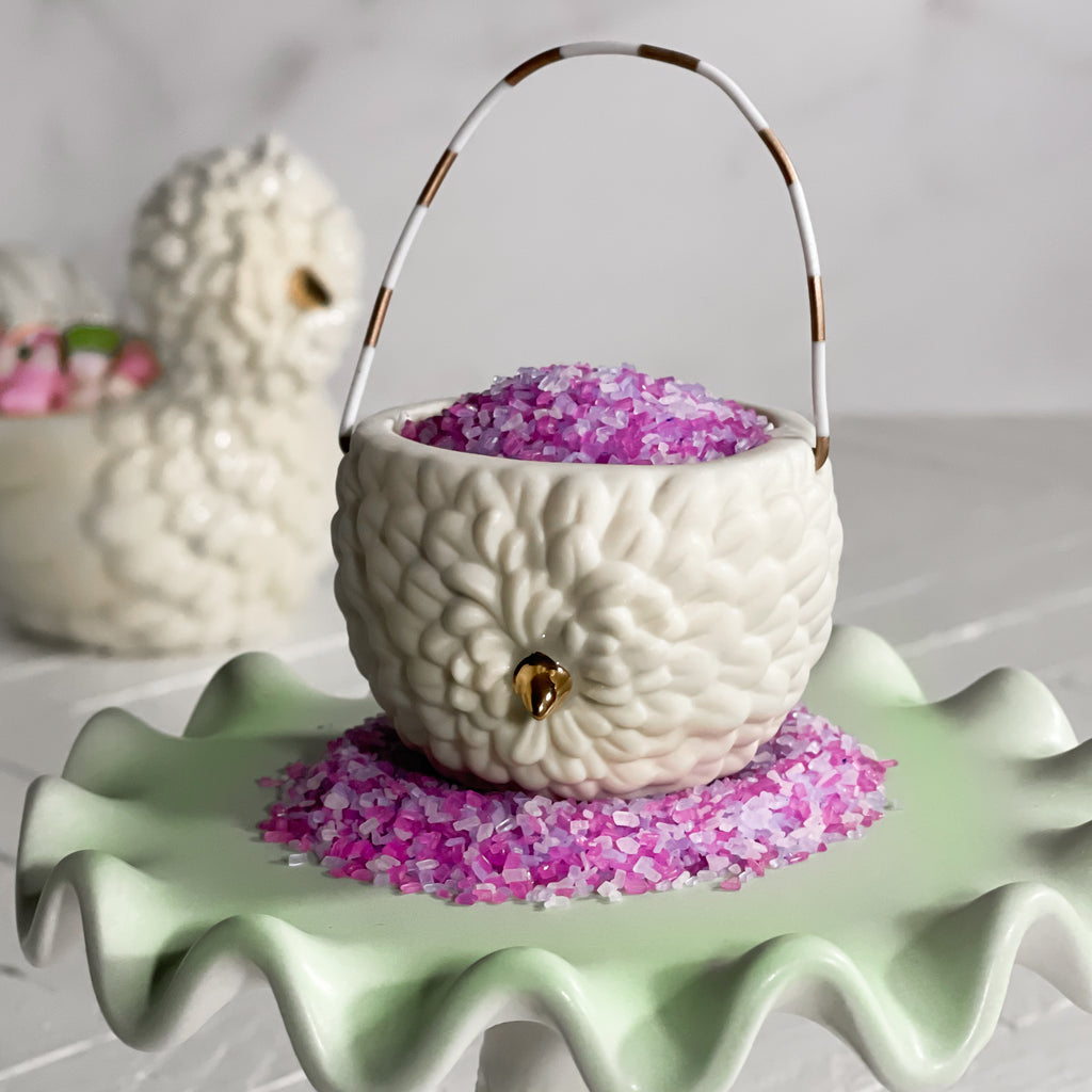 Mini Porcelain Dolly Poulet Basket Glitterville with California Englished Unique Beautiful Easter Baskets