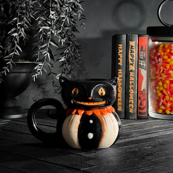 Johanna Parker Classic Black Cat Pumpkin Peep Mug Halloween Collection California Englished
