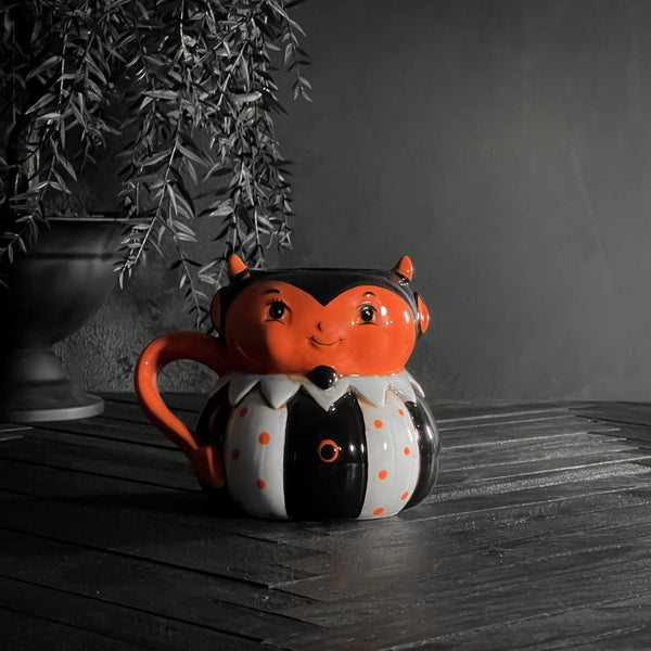 Classic Red Devil Pumpkin Peep Mug