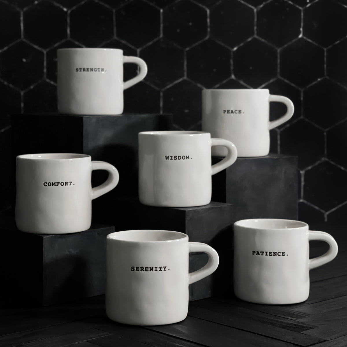 Quonset On! Two-sided Black & White Ceramic Mug - Clever Moderns