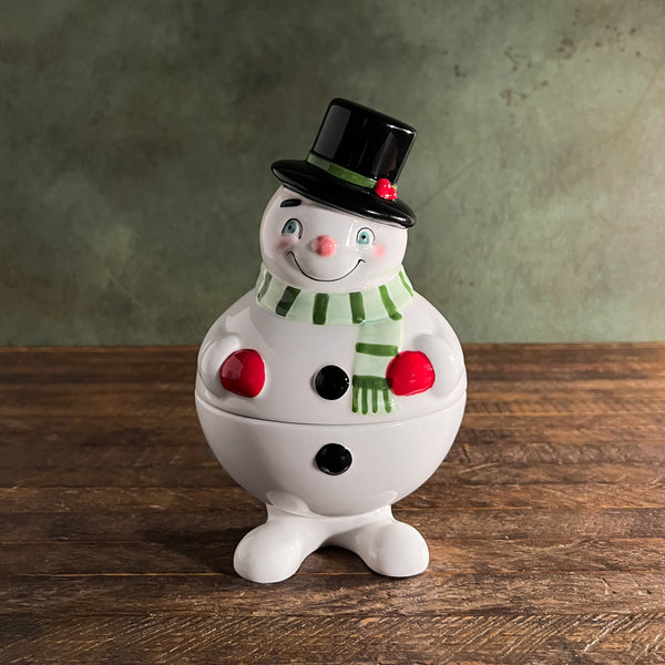 Frosty Snowman Candy Jar Canister Johanna Parker Rae Dunn California Englished