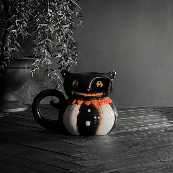 Johanna Parker Classic Black Cat Pumpkin Peep Mug Halloween Collection California Englished